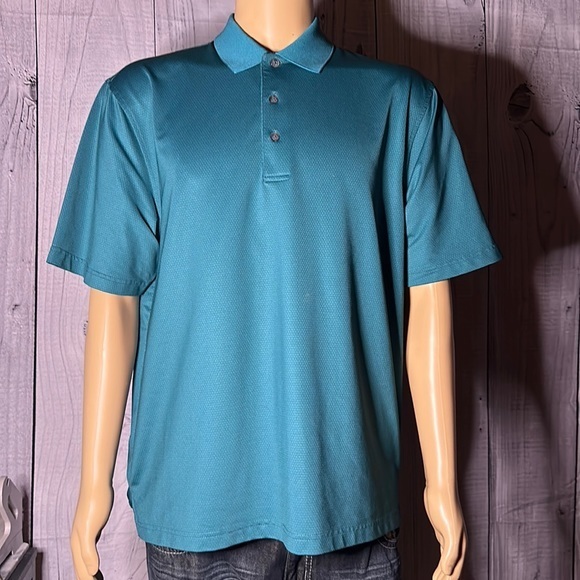 Men’s Roundtree & Yorke Blue Performance Polo. Size Large - Picture 1 of 4